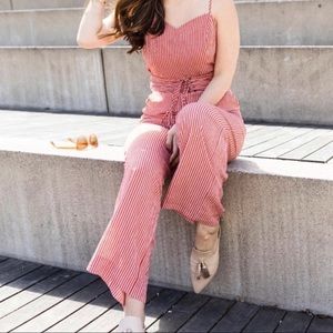 Chriselle J.O.A Pinstriped Jumpsuit from Nordstrom